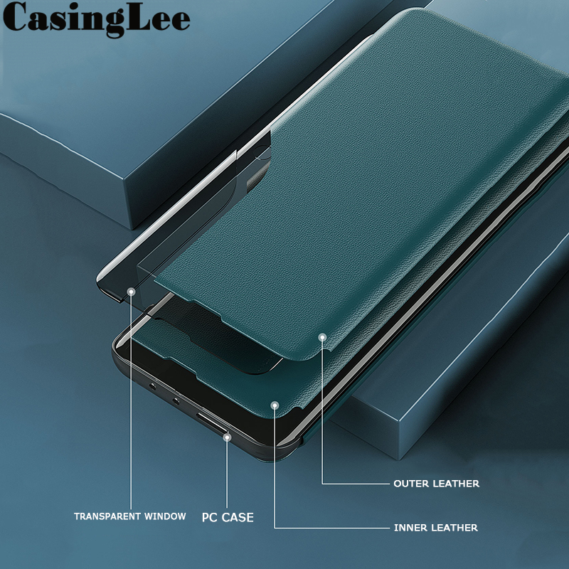 Casinglee For Samsung Galaxy M52 5G Case Smart View Phone Back Cover for Samsung M52 5G Flip Case Window View Flip Leather Phone cases Autosleep. 