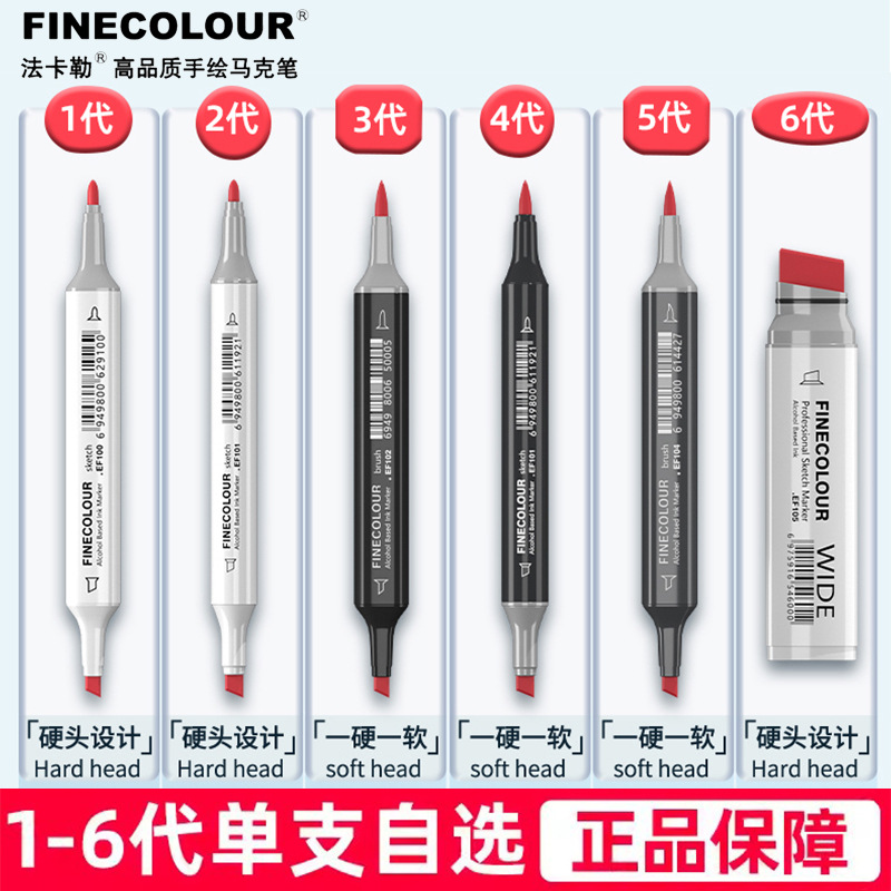 Fakal marker pen one, two, three or four generations of painting, animation students, painting design, soft head skin tone marker, single pen
