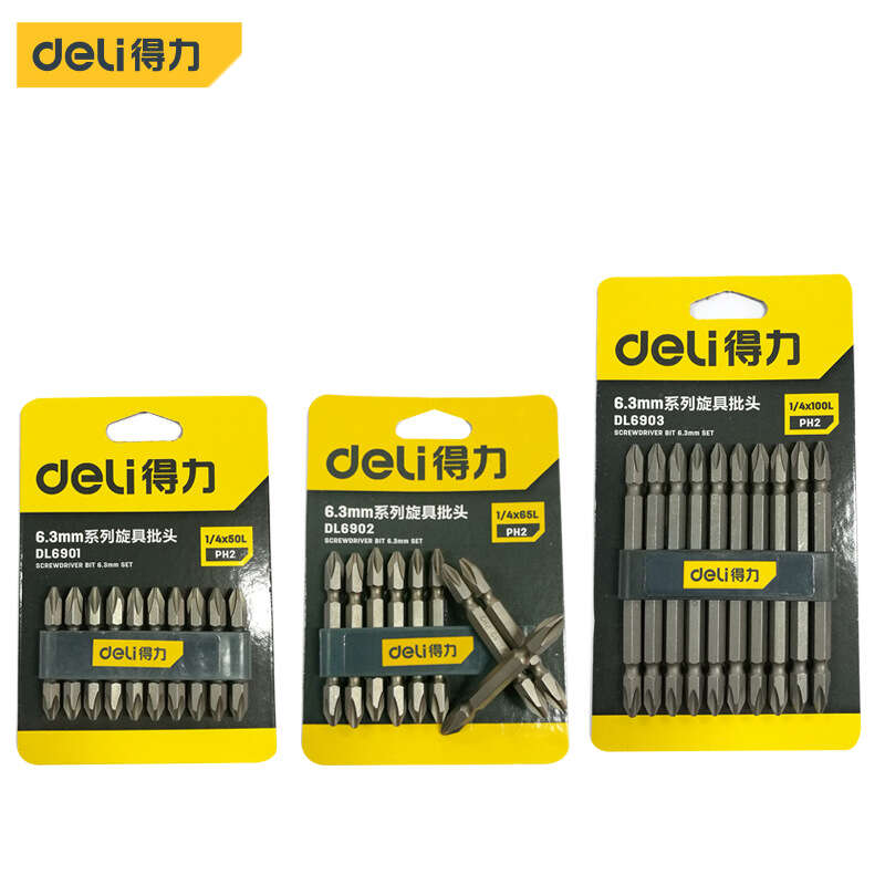 Deli tool PH2 batch head electric screwdriver with strong magnetic S2 material available in various lengths. 