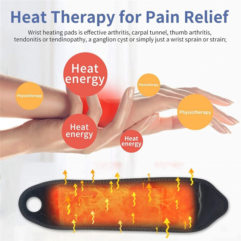Electric Heated Wrap Wrist Heating Pads for Carpal Tunnel Syndrome. 