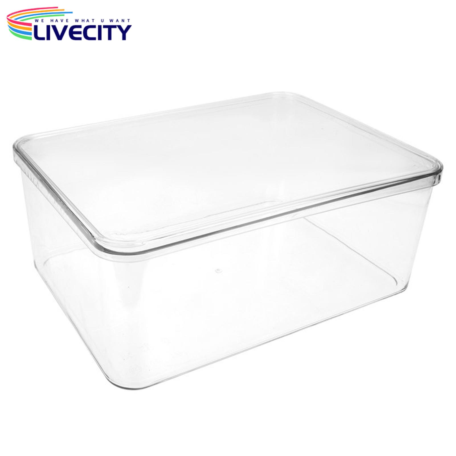 Acrylic Storage Box Large Capacity Dustproof Storage Box with Lid for Rice Cereal Bread Moisture-proof Transparent Container for Tidy Living Room Organizer. 
