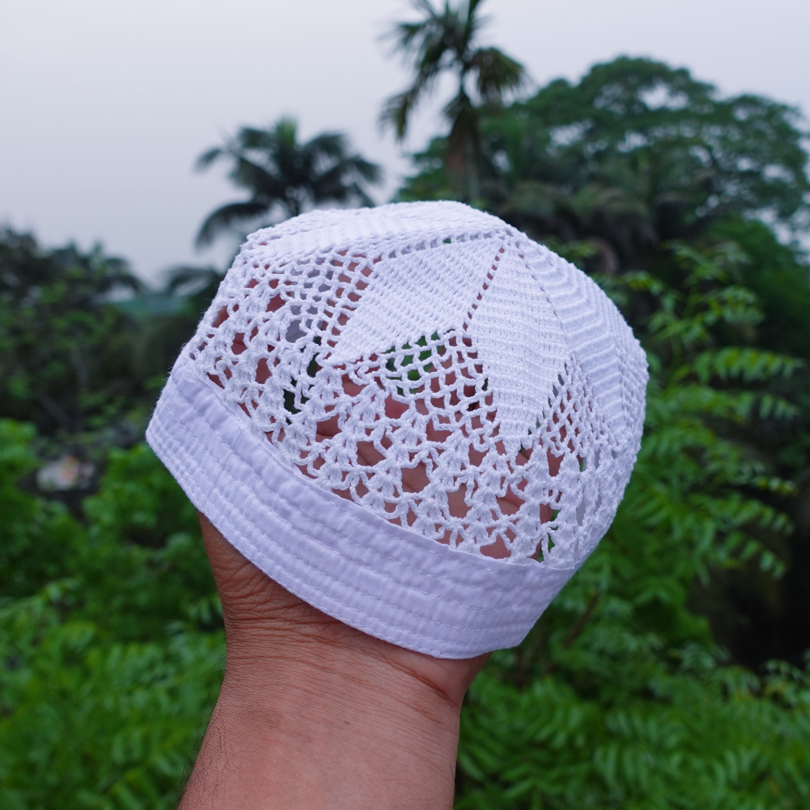 White Color Beautiful Design Tahfiz Tupi -Tupi For Men - Cap For Men -1pc Cap - Comfortable And Stylish. 