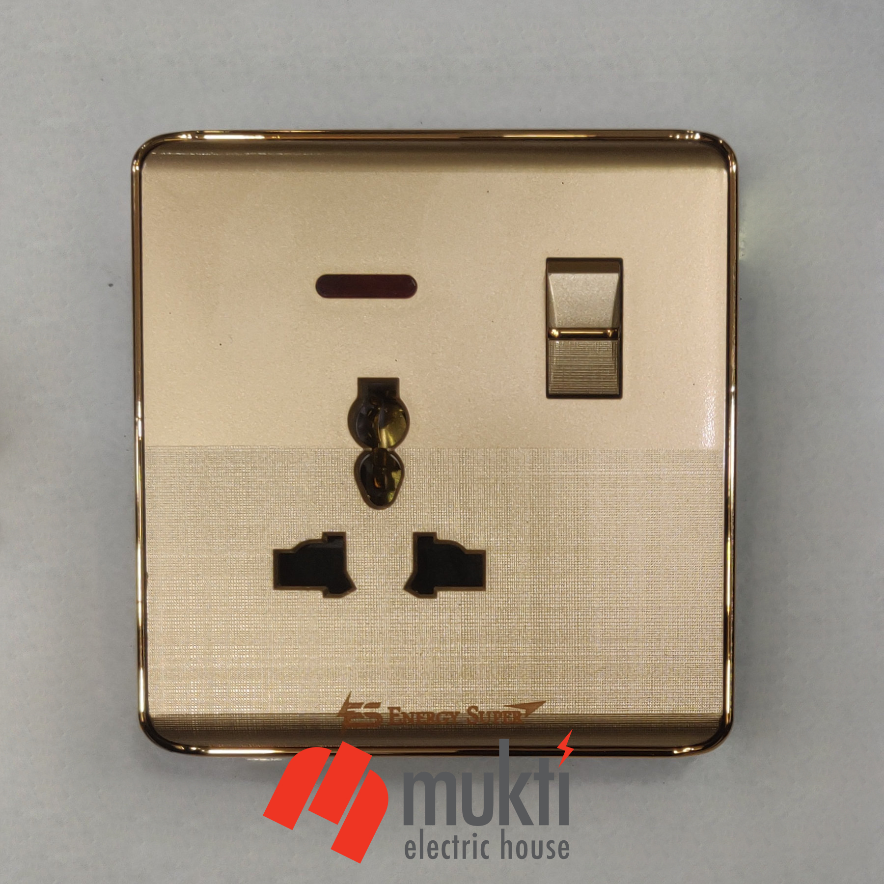 Energy Super Premium Gold Series 13A Three Pin Multi Universal Socket with Switch 3Pin