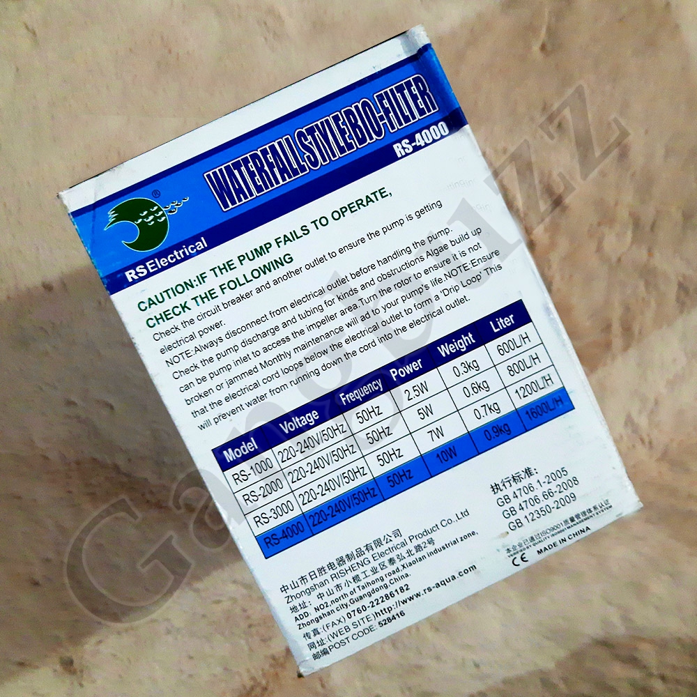 Aquarium Hang-On-Back/Hob Filter – RS-4000 - High-Quality Waterfall Style Bio Filter for Both Mechanical and Biological Filtration For Freshwater & Marine Water Tank.. 