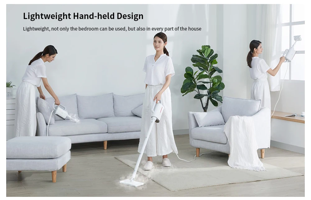 Xiaomi Deerma ZQ610 Multifunctional Handheld Steam Cleaner Anti-Dry Design Steamer Mop Sterilized Cleaner Removable Steam Mop. 