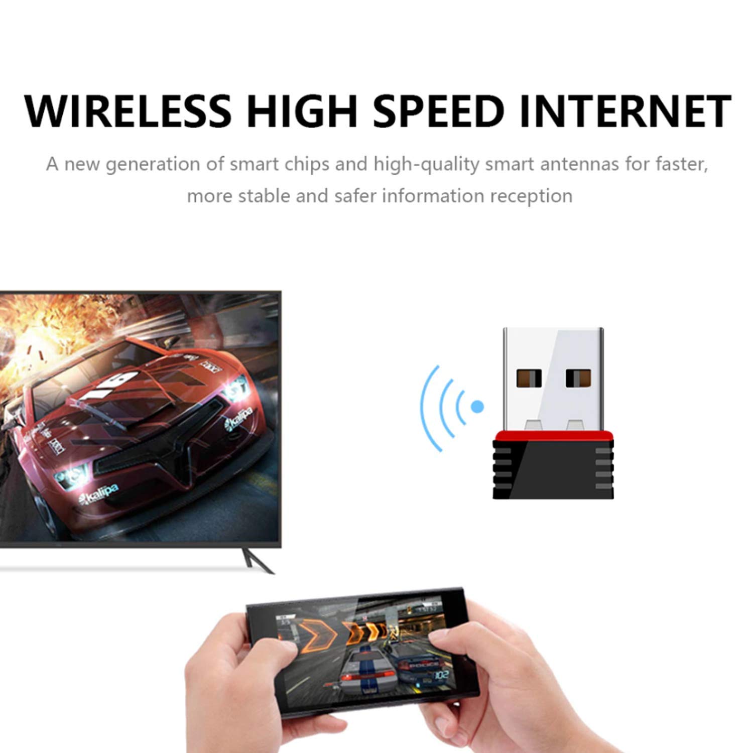 CASIFY WA01 300Mbps Wifi Receiver Adapter 300Mbps Wifi Adapter Mini USB Network Card 802.11b/g/n Wireless Network Lan Card 2.4G Adapter. 