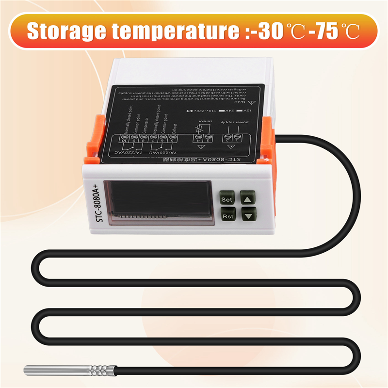 STC-8080A+ Digital Thermostat Temperature Controller Refrigerator Refrigeration Automatic Defrost Single Probe. 
