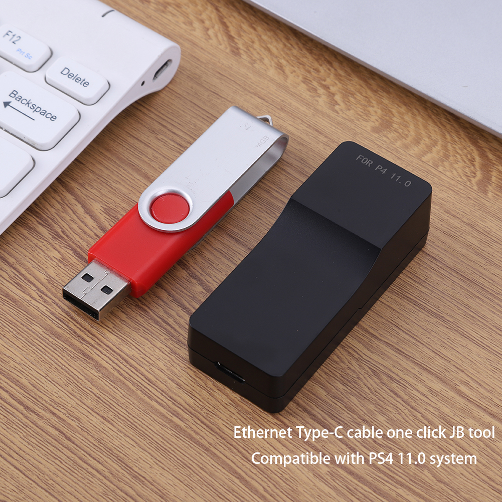 USB Dongle with Ethernet Type-C Cable One-Key JB Tool Mod Kit USB Dongle JB USB Adapter Set for PS4 11.0 FW System. 