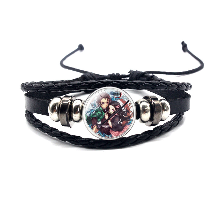European and American cross-border hand-woven ghost blade time gem adjustable bracelet bracelet animation cowhide. 