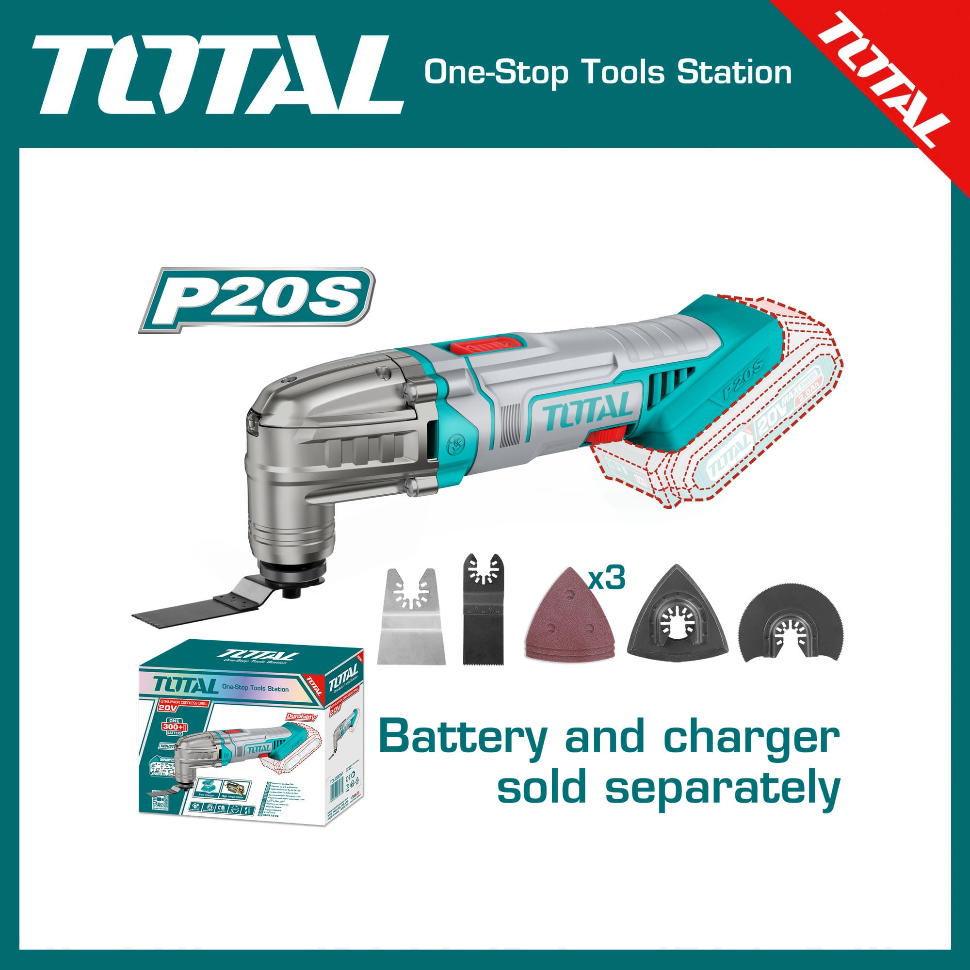 TOTAL TMLI2022 Lithium-Ion multi-tool(No Battery & Charger)