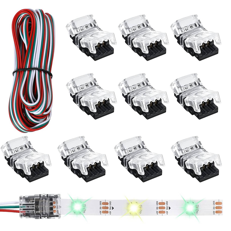 ZOROOM 11 Pieces Tunable 3 Pin LED Strip Connectors 10mm LED Strip Light Connectors LED Strip Connector Terminal for WS2811. 