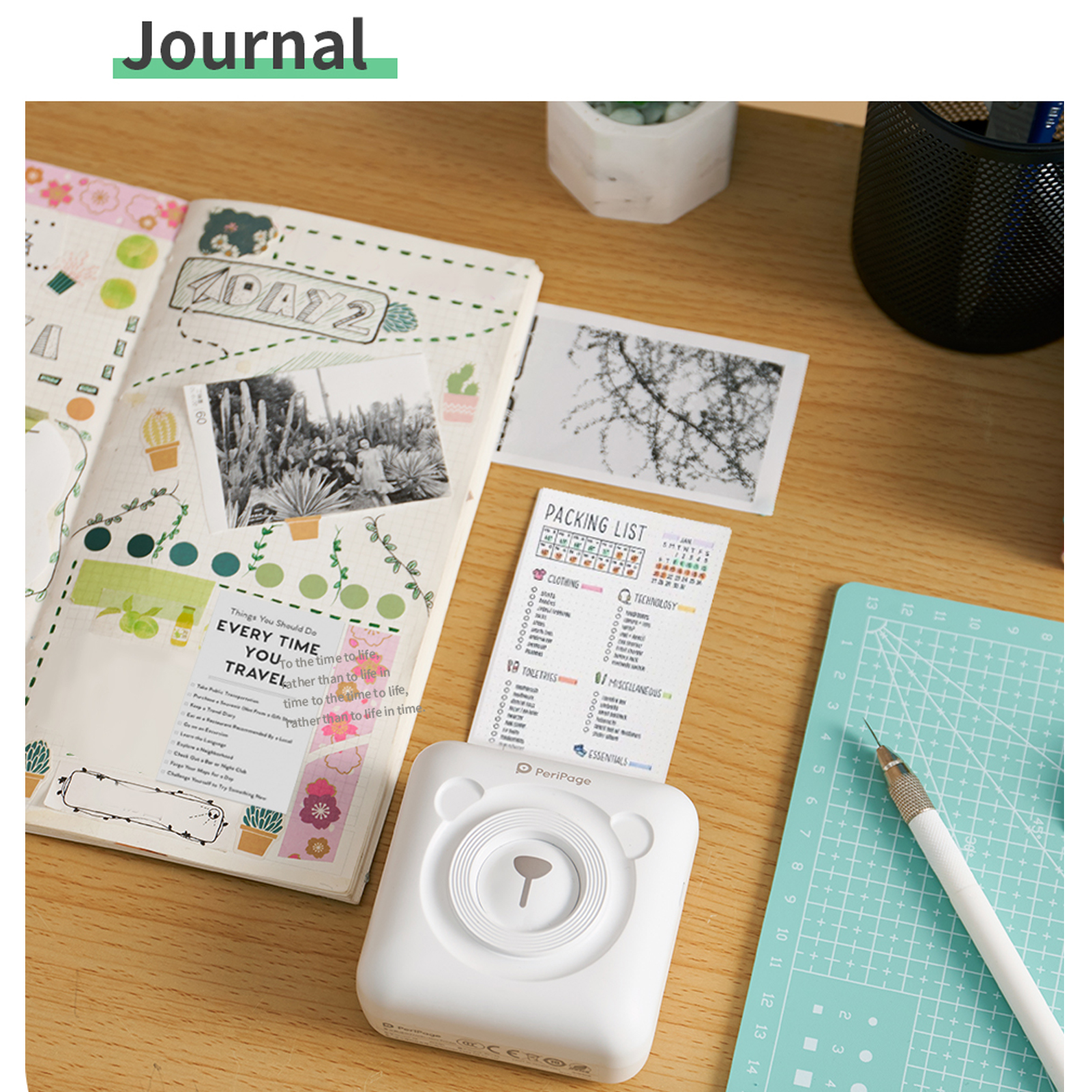 HXSJ Peripage A6 Mini Pocket Printer Hd 304Dpi  Bt Thermal PrinterWith Android Ios S-martp-hone Windows. 
