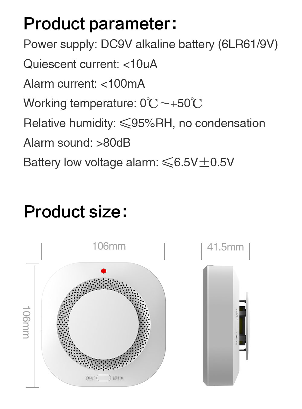 (New)Tuya Wifi Detector enor 90DB Alarm mart Fire moke Detector Wifi Fire Protection Home equity Alarm mart Life APP. 