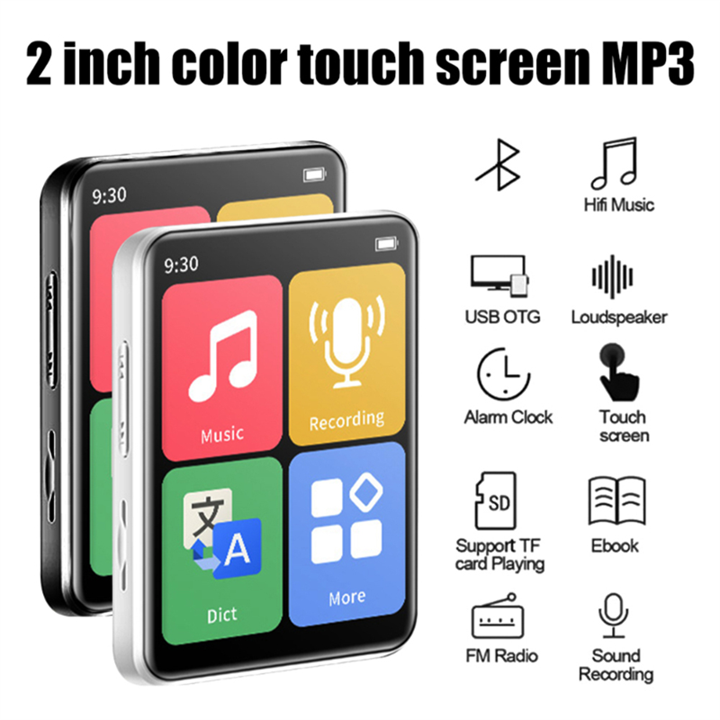 Mini Portable MP3 Player Bluetooth Small Music Player Touch Screen Walkman Sports Music Player Built in 32G Card-Black Durable Easy Install. 