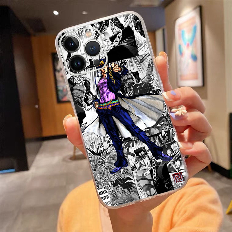 Jojo Bizarre Adventure Anime Phone Case For iphone 15 14 13 12 11 Pro Max XS XR X 12mini 7 8 XR Mobile Phone Case Funda. 