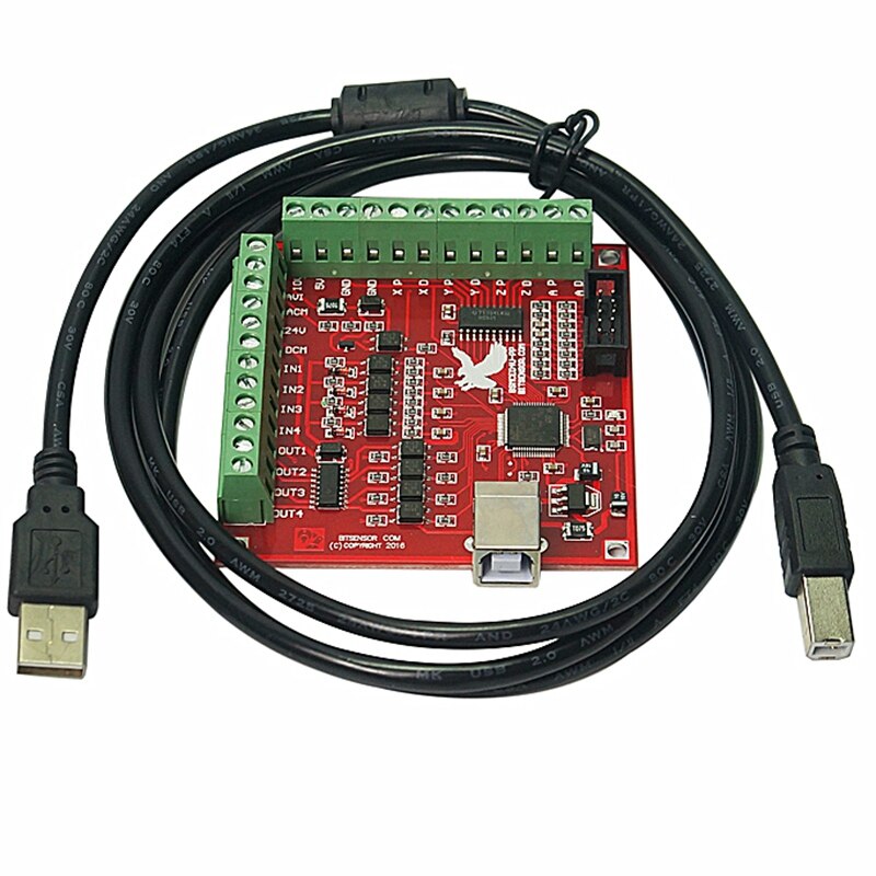 MACH3 4 Axis 100KHz USB CNC Wood Router Machine Smooth Stepper Motion Controller Card Breakout Board 12-24V. 