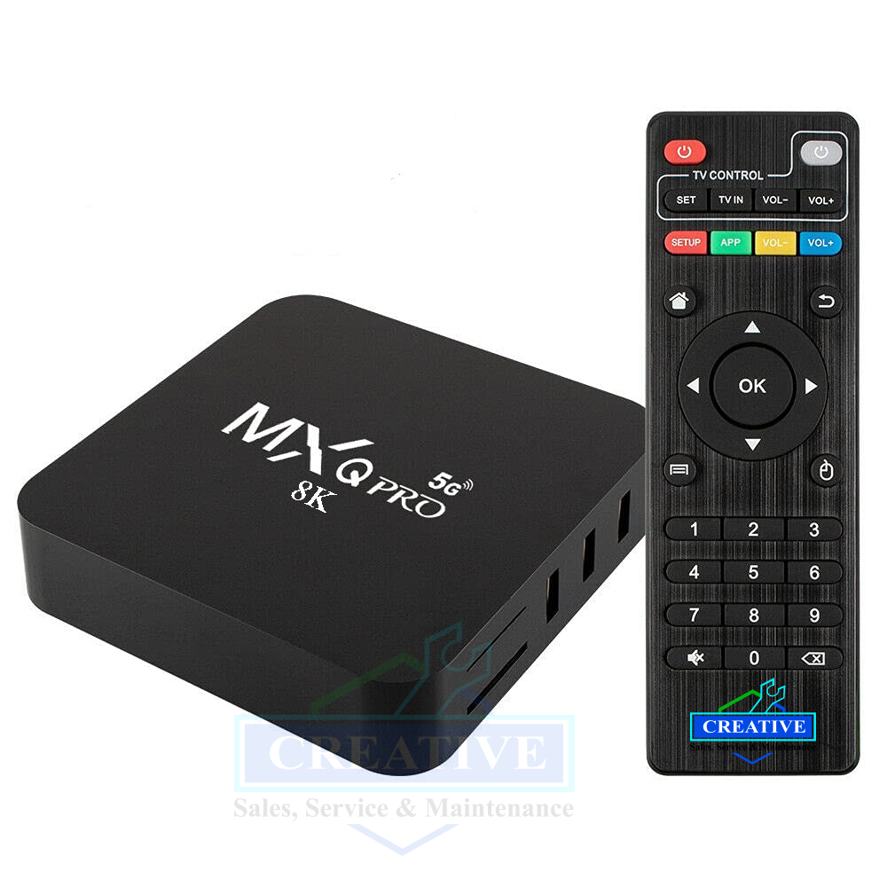 MXQ Pro 8K Android Smart TV Box  Model: 8GB/128GB, Free Dish Line TV Channel, Android TV Box , 4K TV Box. 