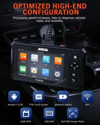ANCEL FX9000 All System Car OBD2 Diagnostic Scanner Professional BMS/DPF/ IMMO/SAS/EPB/TPMS/AFS/Oil Reset OBD2 Diagnostic Tool. 