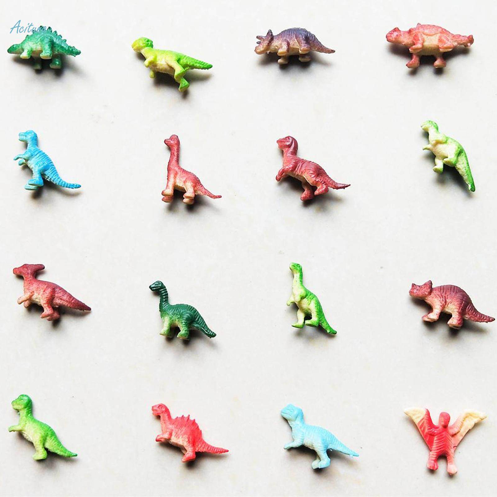 16Pcs Mini Dinosaur Figures Small Dino Toy Bulk with Display Little Dinosaur Figurine for. 