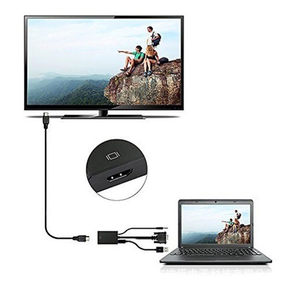 【3C VictoryEagle】HW-2216 HD 1080P VGA to HDMI with Audio Output VGA HD Adapter for PC La-ptop to HDTV Projector. 