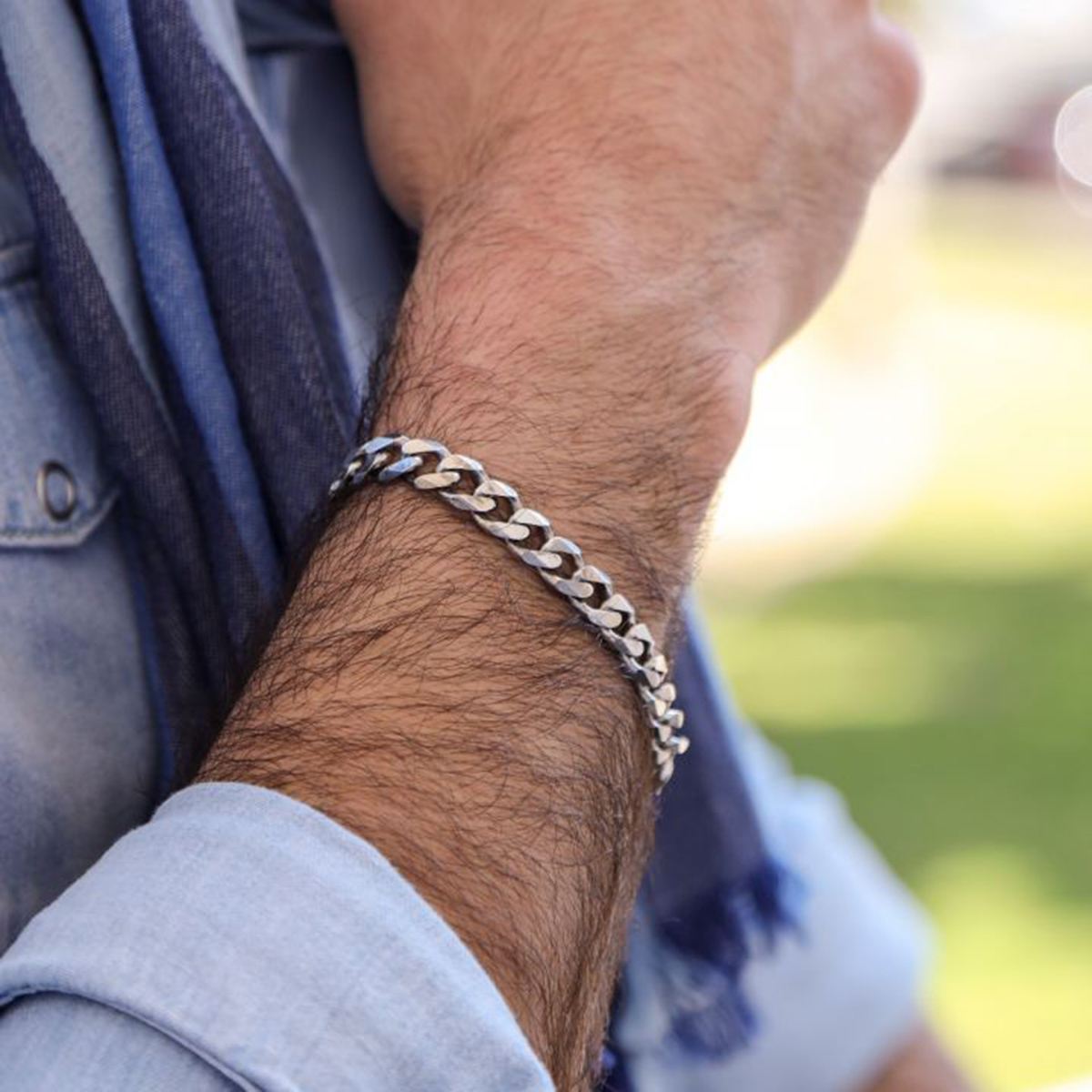 Stainless Steel Chain on Hand for Men Bracelet