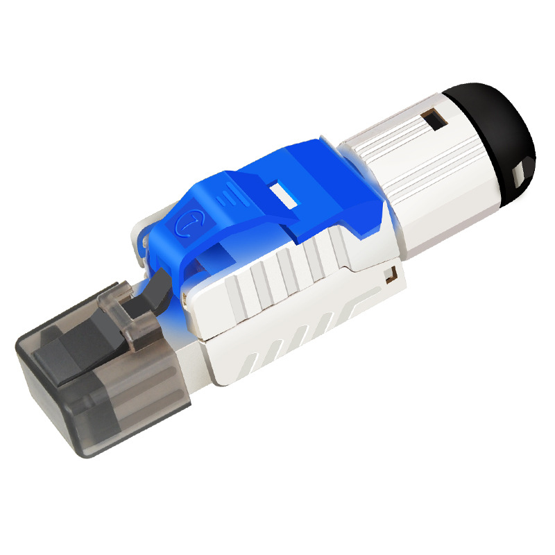 ZoeRax Cat8 Ethernet Cable Connector RJ45 Metal Tool Free Easy Termination Plug | for 2Ghz 40G Double Shielded Solid LAN Cable