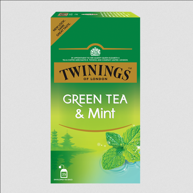 TWININGS Green Tea & Mint- 25 Bags-37.5g-uk