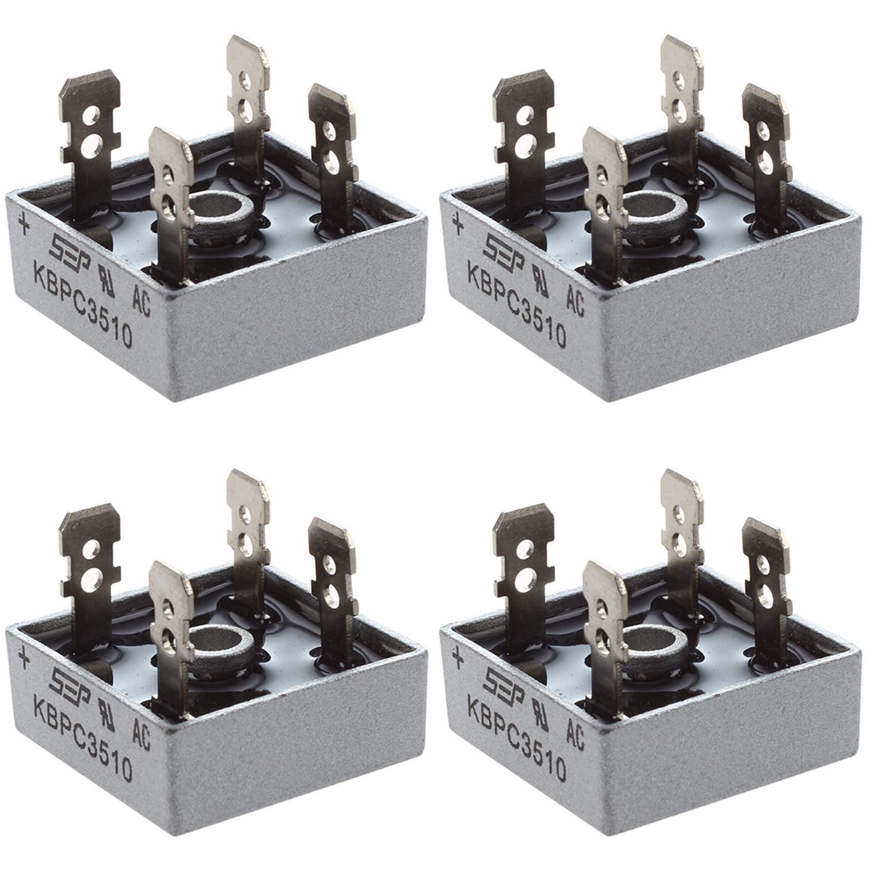 4X KBPC3510 35A 1000V Single Phase Square Diode PCB Bridge Rectifier