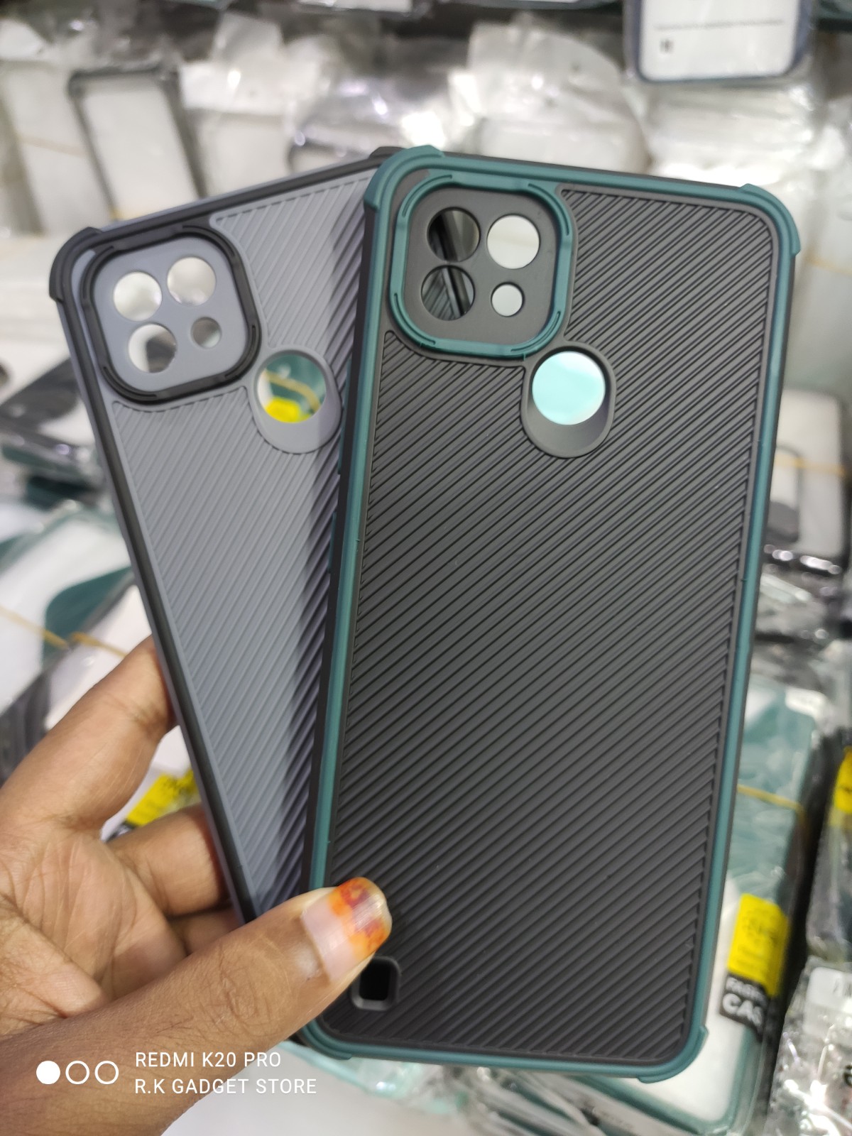 Realme c21 কেসের জন্য রাগড ফাইবার শিল্ড কভার realme c21 এর জন্য অ্যান্টি-নক ফুল কভার ব্যাক কেস