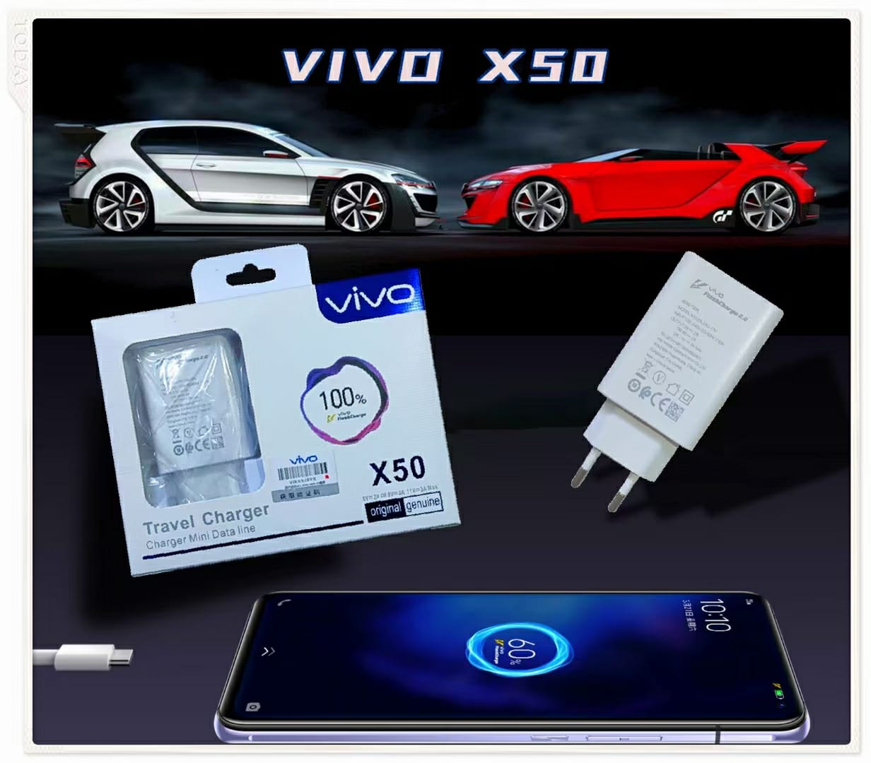 For Vivo X50 33W Fast Charger For Vivo V20 Pro Quick Fast Charger With Fast Charging USB Type-C Cable Adapter For Type C Vivo V20 X60 X50 Y50 Y31 Y30 Y72 V19 neo V21 5G X60 V20 V20 Pro X60 Pro X60 Pro V20 SE V19 Y53s 4G X50 Pro X50. 