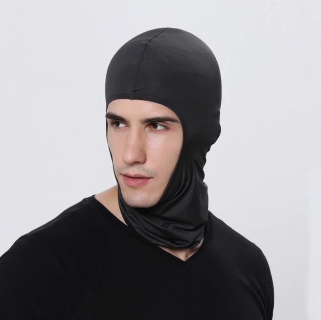 Bandana Face Cover Ear Hanging Scarf Unisex - Black. 