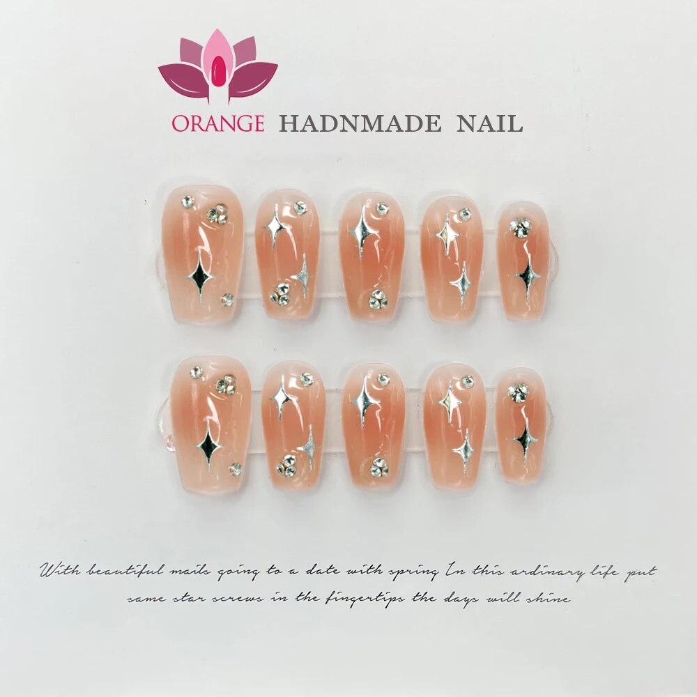 Handmade Gothic Press On Nails Reusable Decoration Nails Full Cover Artificial Manicuree Wearable XS S M L Size Nails Art. 