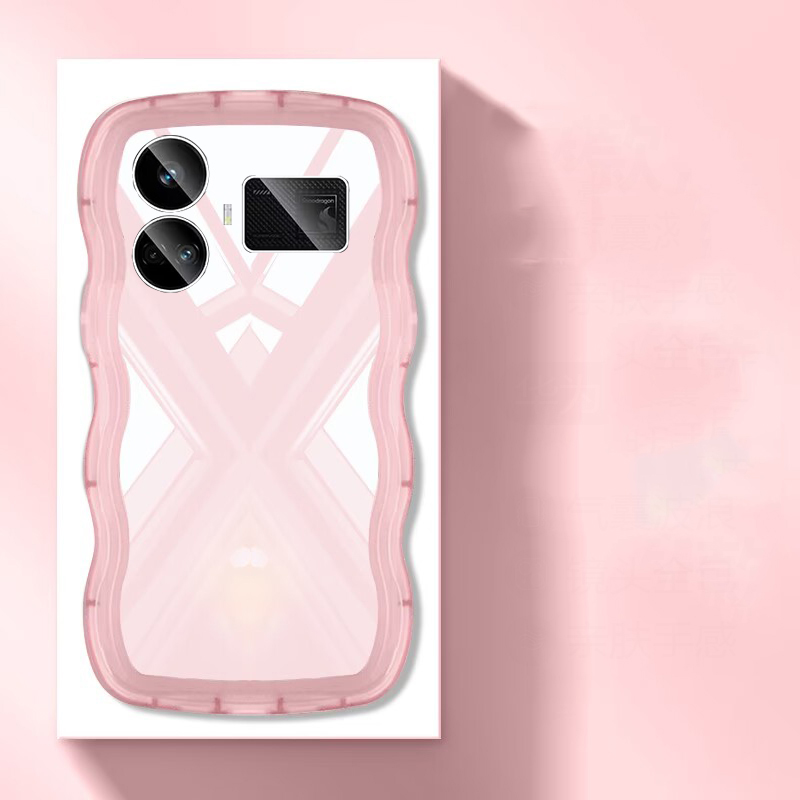 For Realme GT5 5G Case Wave Design Soft Transparent Fashion Girl Anti-collision for Realme GT 5 Back Cover