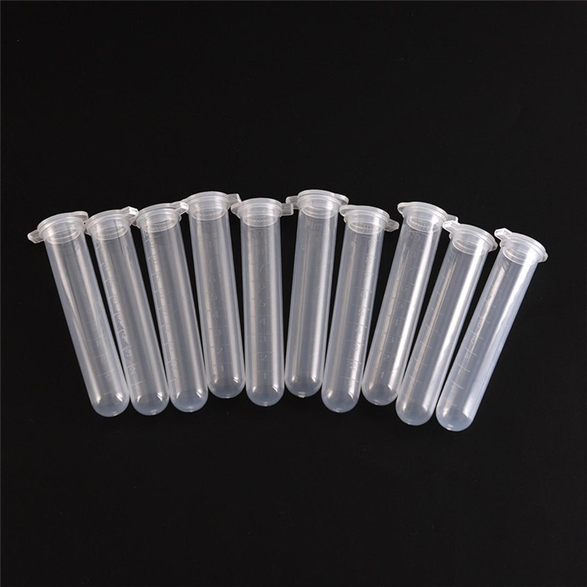 【The road to happiness Store】10pcs 10ml Centrifuge Tube Micro Centrifuge Test Tube Clear Vial Container Snap Cap Lid Laboratory