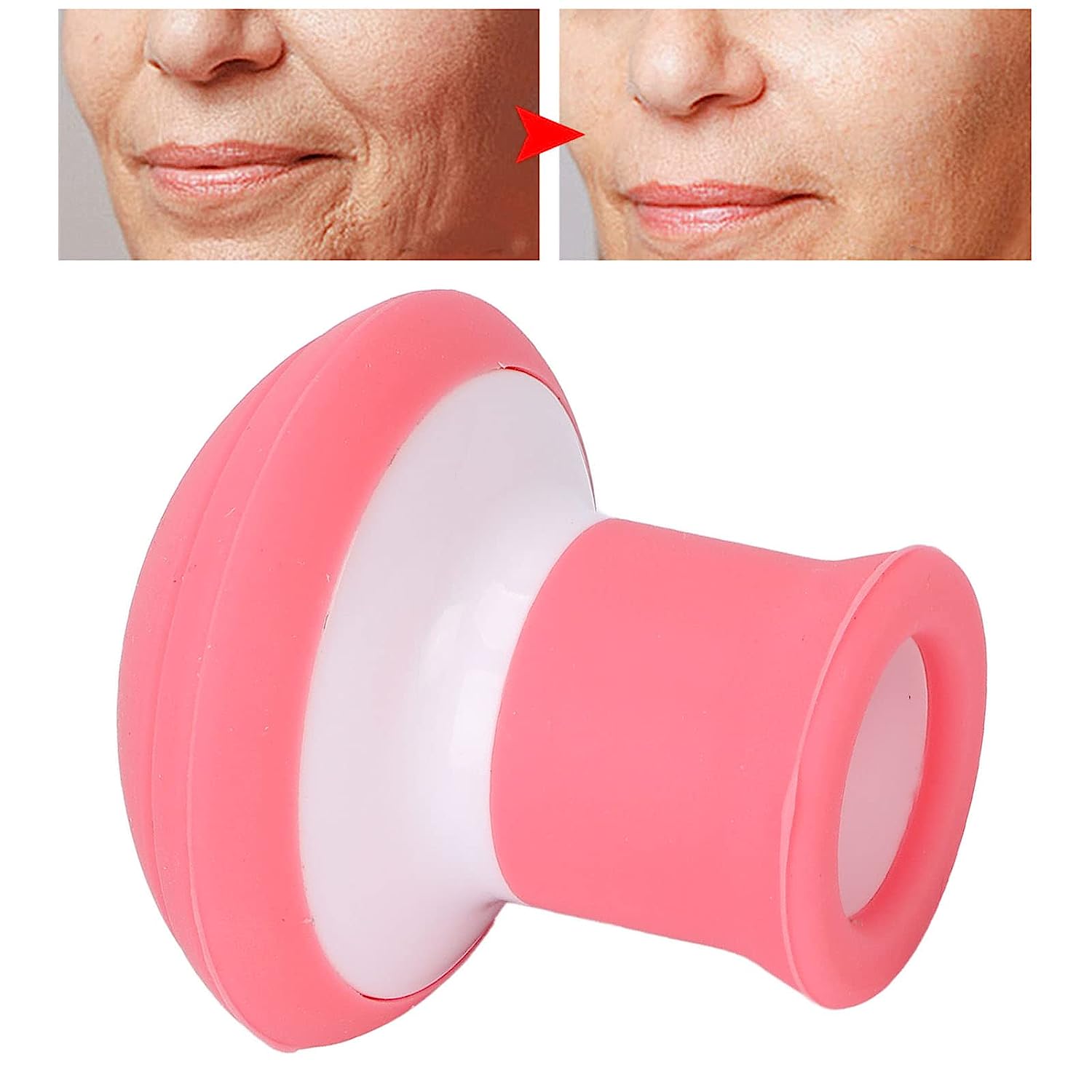 Face Masseter Trainer Silicone Face Lifting Tightening Shaping Slimming Tool Smile Trainer Lip Exerciser for Muscles Stretching V Shape Double Chin Exerciser Instrument, Pink. 