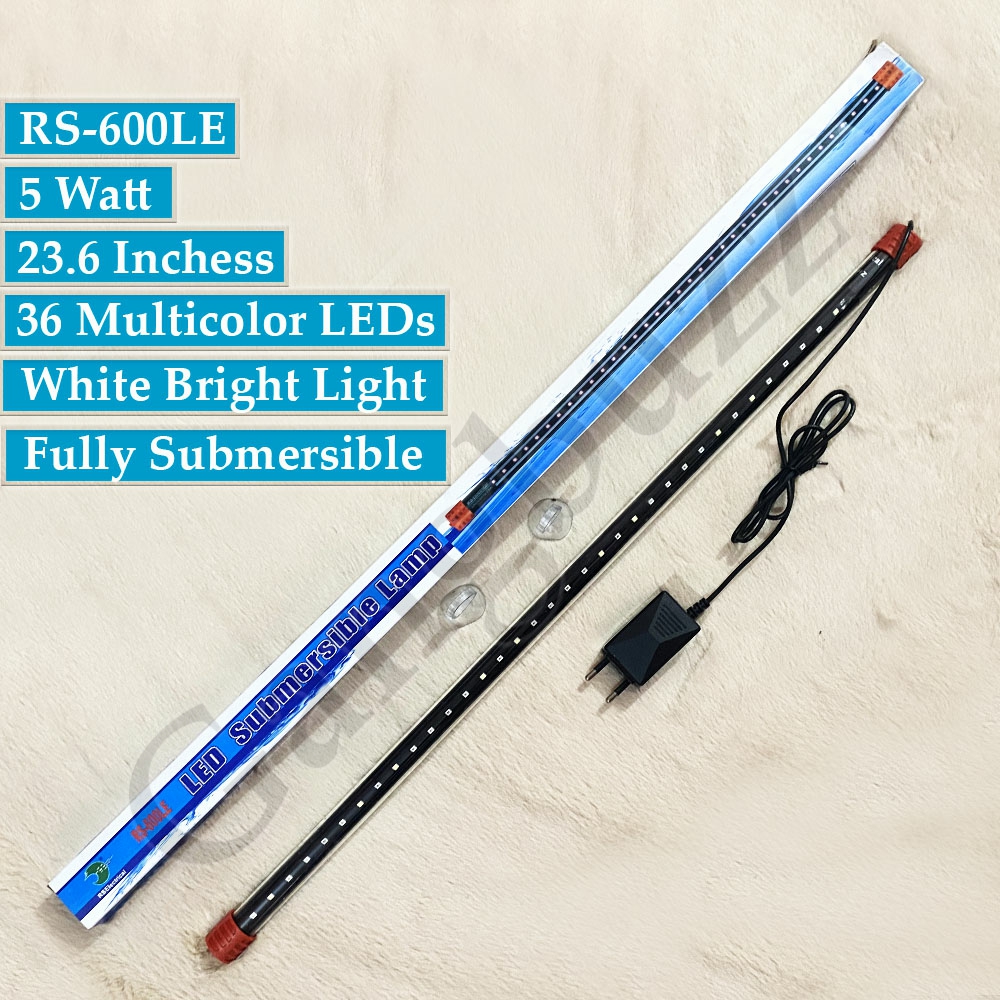 RS Submersible Aquarium LED Light (12 inch To 24 Inch) - 4 Variations - Multicolor Underwater Lights For Both Freshwater and Seawater Tanks. 