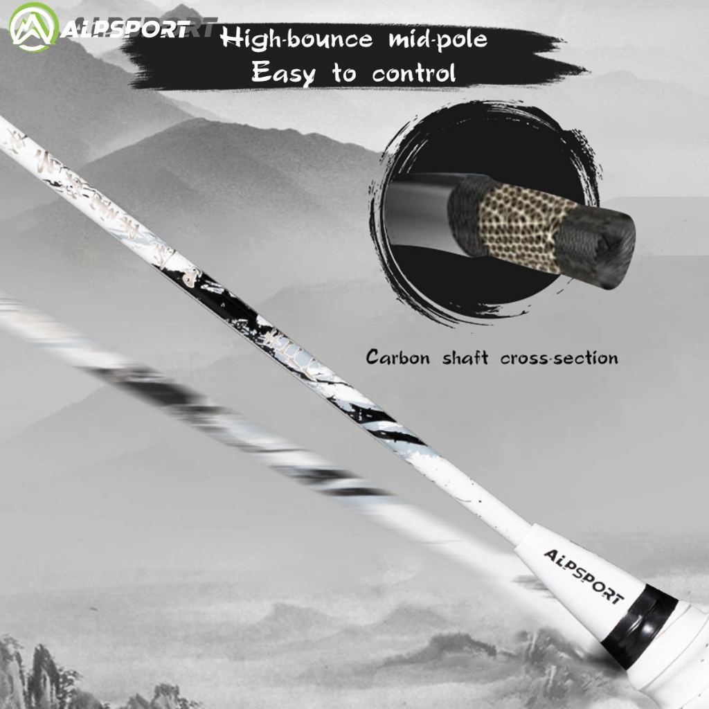 ALP Alpine SS 4U Carbon Fiber Badminton Racket | Lightweight 82g for Powerful Smash | Beginner to Amateur Level. 