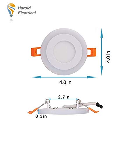 LED 6W(3W+3W) Concealed Round Pink Blue Green (PBG) Colour Panel Ceiling Light 3D Effect Lighting (Double Color). 