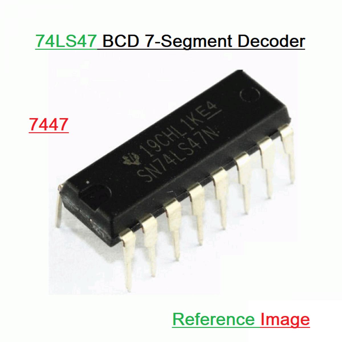 2Pcs- 7447 74LS47 BCD Dual In Line Package DIP-16 16 Pin Leads IC