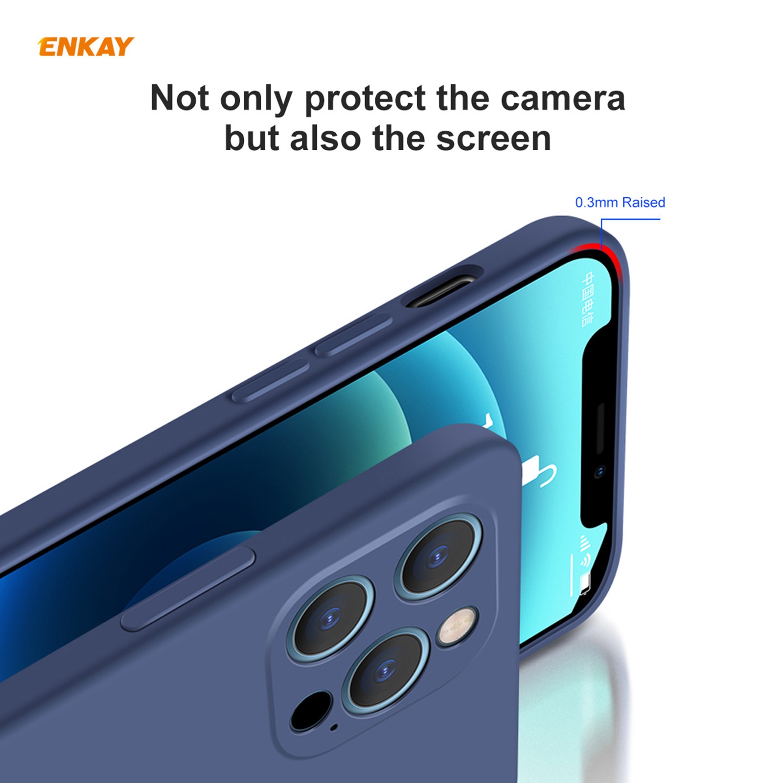 （COD)For iPhone 12 Pro Hat-Prince ENKAY ENK-PC069 Liquid Silicone Straight Edge Shockproof Protective Case. 