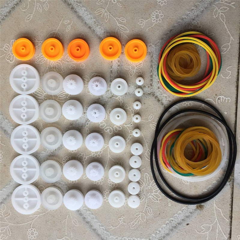 84Pcs Transmission Belt ABS Belt Drive Round Belt Pulley Rubber Band Combination Set Stretchable Engine Drive Round Belt. 