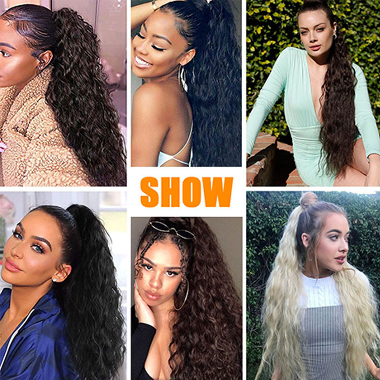 Wig Ponytail Grip Corn Curler Long Curly Hair Tied High Ponytail Fluffy Curl Ponytail ExtensionsPonytail. 
