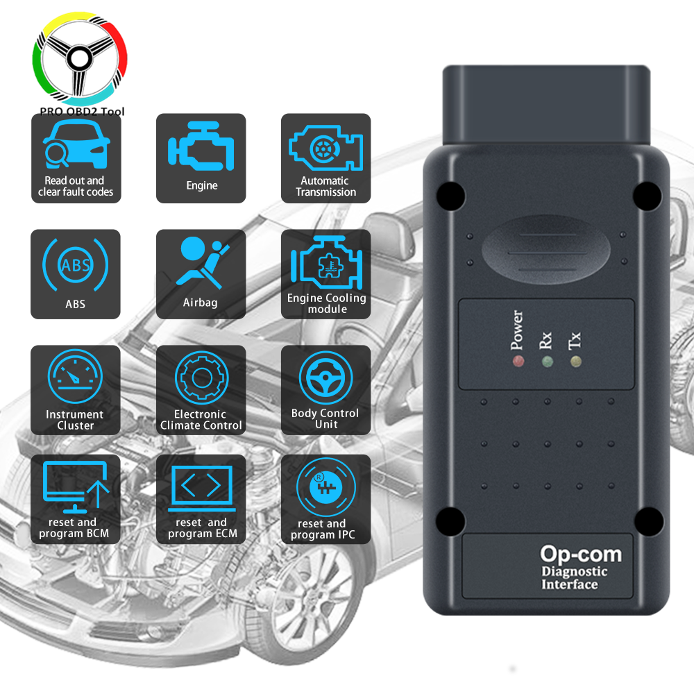 OPCOM V5 Flash Firmware Update Car Diagnostic Cable OPCOM Update PIC18F458 CAN BUS OBD2 Auto Tools