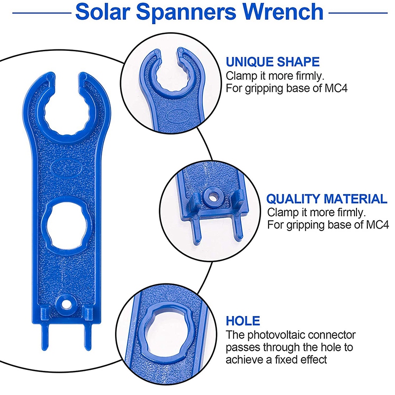4PCS Solar Connector Tool Wrenches, Solar Panel Connector Assembly Tool for MC4 Connectors, Plastic Solar Wrench Spanner. 