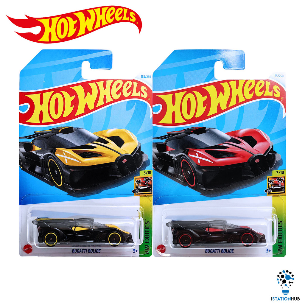 Hot Wheels 2023 Release (Mainline) Bugatti Bolide Black - Blue, Scale - 1:64. 