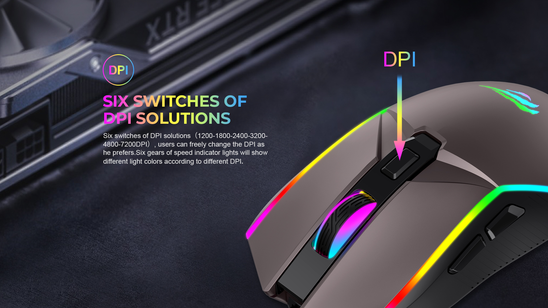 Havit MS1028 RGB Backlit Black Wired Gaming Mouse. 
