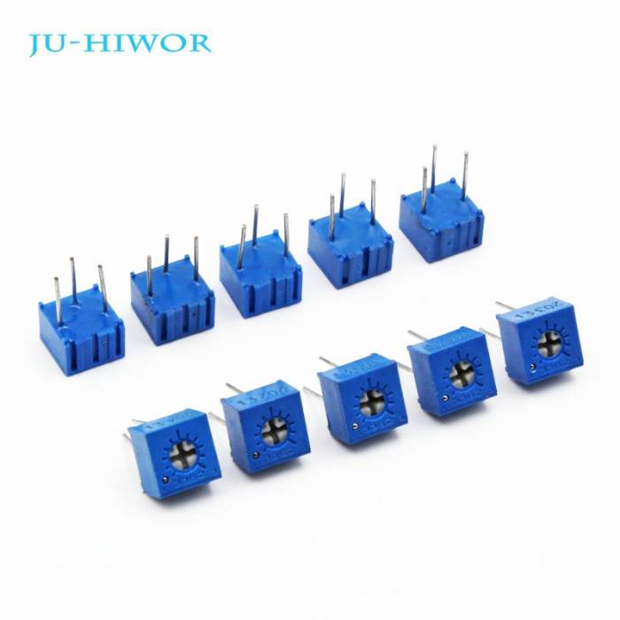 3Pcs- 3386 103 10K Ohm Potentiometer 3 Pin Square Shape 10K 103 1/2W Potentiometer Top Adjustment Variable Resistors 10K Ohm 103 Trimpot Trimmer Potentiometer Trim Pot Electrical Circuitry & Parts. 
