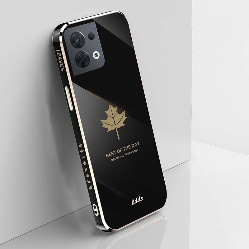 For OPPO Reno 8 5G Case Shining Maple Leaves Design Full Protection Soft Cases for OPPO Reno 8 5G Back Cover Casing