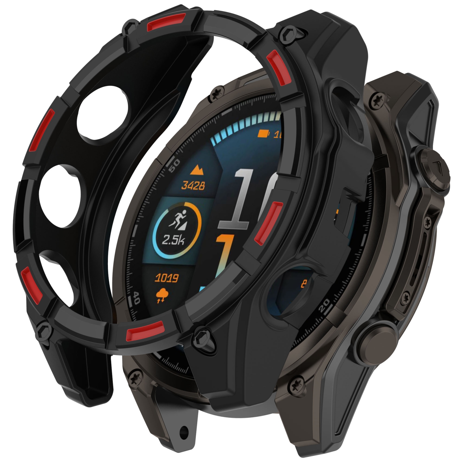 Armor Hollow TPU Half Coverage Watch Protective Case For Garmin Fenix 8 AMOLED 47mm