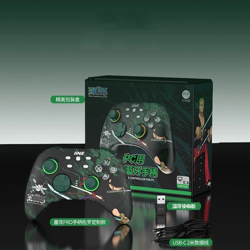 IINE Ares ONE PIECE Zoro Pro Bluetooth Gamepad RGB Light Wireless Game Controller for NS PC Switch Steam. 